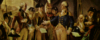 Cornwallis surrenders to Washington